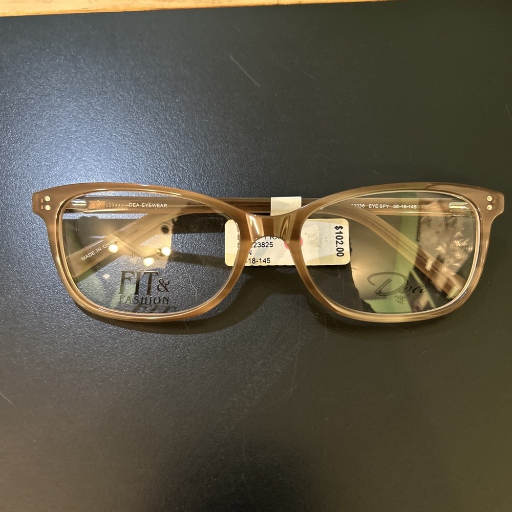 DEA EYEWEAR DE-02036 EYE SPY TAN Brown Rectangle Eyeglasses 58-18-145 Frames onl
